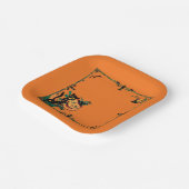 Retro-Orangen-Halloween  Pappteller (Gewinkelt)