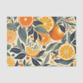 Retro-Orangen Muster Ephemera Decoupage Seidenpapier (Vorderseite)