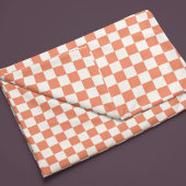 Retro-Orangen-Pastell-Karomuster Fleecedecke