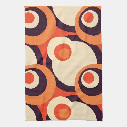 Retro Orangen-und Brown-Jahr-abstrakte Kunst Küchentuch (Vertikal)