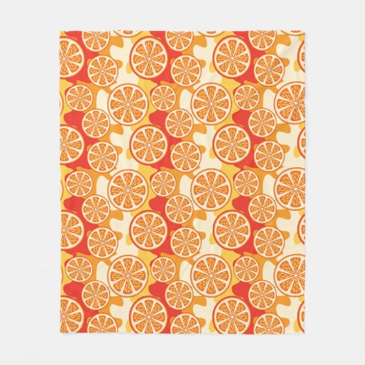 Retro-Orangen-Zitrusmuster Fleecedecke (Vorderseite)
