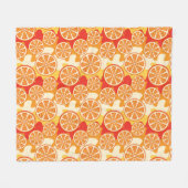Retro-Orangen-Zitrusmuster Fleecedecke (Vorderseite (Horizontal))