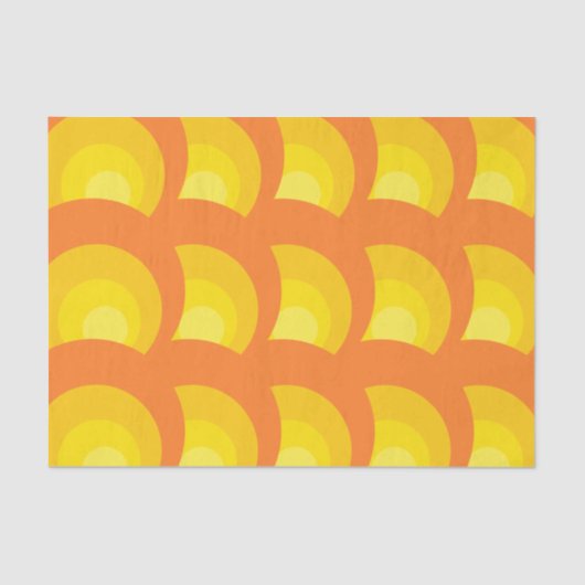 Retro-Orangenkreise Seidenpapier (Vorderseite)