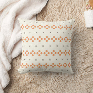 Retro oranges geometrisches Punktmuster Kissen