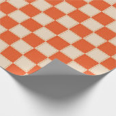 Retro-Orangeschachbrett Geschenkpapier (Ecke)