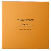 Retro-Orangetextur – Sommerstimmung Kunst Fliese (Vorderseite)