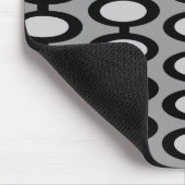 Retro-Orb-Muster - graue und schwarze Mauspad (Ecke)