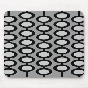 Retro-Orb-Muster - graue und schwarze Mauspad