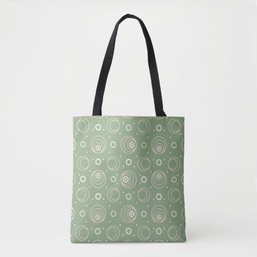 Retro-Orbit-Grün-Muster-Tasche Tasche (Vorderseite)