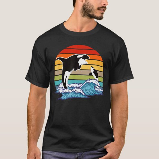 Retro Orca Killer Whale T-Shirt (Vorderseite)