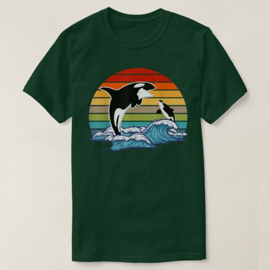Retro Orca Killer Whale  T-Shirt (Design vorne)