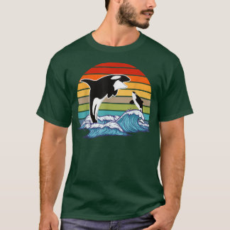 Retro Orca Killer Whale  T-Shirt