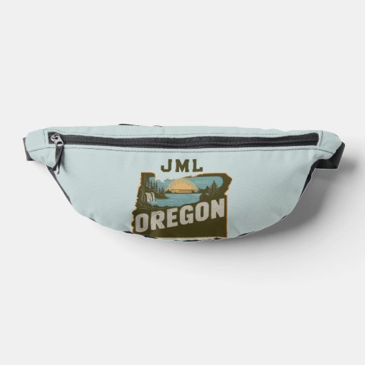 Retro Oregon Silhouette Monogramm Bauchtasche (Ablage )