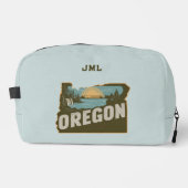 Retro Oregon Silhouette Monogramm Waschbeutel (Vorderseite)
