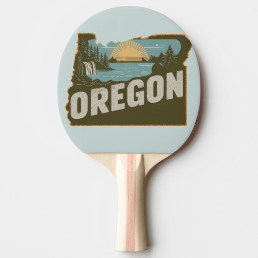 Retro Oregon Silhouette Tischtennis Schläger (Vorderseite)