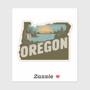 Retro Oregon State Auto Aufkleber
