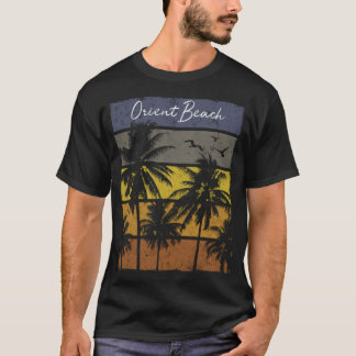 Retro Orient Strand Saint Martin Strand Palme Baum T-Shirt
