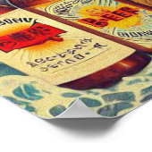 Retro Oriental Beer Girl Poster (Ecke)