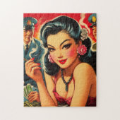 Retro Oriental Girl Puzzle (Vertikal)