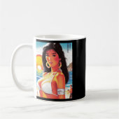 Retro-Orientalisches-Mädchen-Aufkleber  Kaffeetasse (Links)