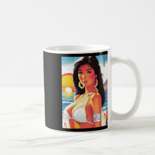 Retro-Orientalisches-Mädchen-Aufkleber  Kaffeetasse