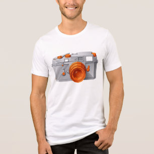 Retro-Origami-Geometrie-Kamera-Grafik-T-Shirt Tri-Blend Shirt