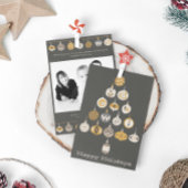 Retro Ornament Foto Weihnachtsbaum Weihnachtskarte Einladung