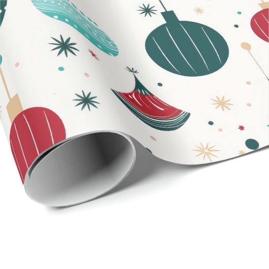 Retro-Ornament Geschenkpapier (Rolleneckpunkt)