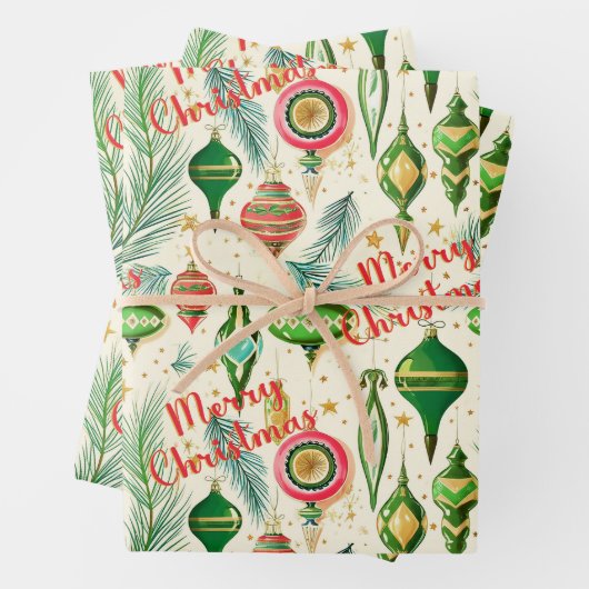 Retro Ornament Geschenkpapier Set (Beispiel)