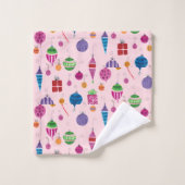 Retro Ornamente aus dem Mittelalter handGezeichnet Badhandtuch Set (Waschlappen)