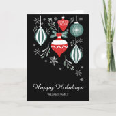 Retro Ornamente Feiertage Karte (Vorderseite)