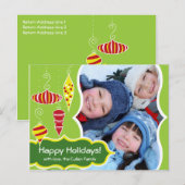 Retro Ornamente Feiertage Postkarte (Vorne/Hinten)