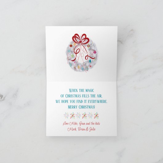 Retro-Ornamente Feiertagskarte (Innenseite)