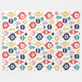 Retro-Ornamente Fleecedecke (Vorderseite (Horizontal))