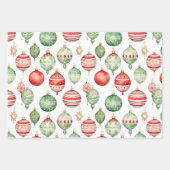 Retro Ornamente in Aquarellen Geschenkpapier Set (Vorderseite 3)