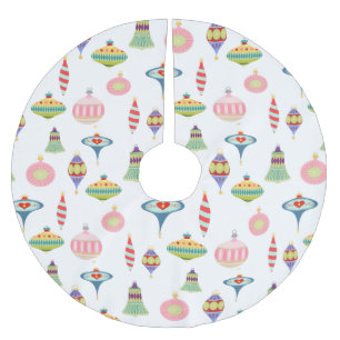 Retro-Ornamente Mid Century Modern Gebürstetes P Polyester Weihnachtsbaumdecke