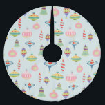 Retro-Ornamente | Moderne Mitte des Jahrhunderts Polyester Weihnachtsbaumdecke<br><div class="desc">Atomzeitalter Retro-Ornamente | Mittelalterliche Moderne . Vintage pastellfarbene Weihnachtsschmuck wiederholt Muster . Die passende Schreibwaren und Dekoration sind im Laden erhältlich.</div>