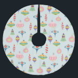 Retro-Ornamente | Moderne Mitte des Jahrhunderts Polyester Weihnachtsbaumdecke<br><div class="desc">Atomzeitalter Retro-Ornamente | Mittelalterliche Moderne . Vintage pastellfarbene Weihnachtsschmuck wiederholt Muster . Die passende Schreibwaren und Dekoration sind im Laden erhältlich.</div>