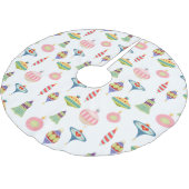 Retro-Ornamente | Modernes Poly aus dem Mittelalte Polyester Weihnachtsbaumdecke (Schrägansicht)