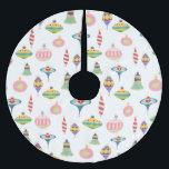Retro-Ornamente | Modernes Poly aus dem Mittelalte Polyester Weihnachtsbaumdecke<br><div class="desc">Atomzeitalter Retro-Ornamente | Mittelalterliche Moderne . Vintage pastellfarbene Weihnachtsschmuck wiederholt Muster . Die passende Schreibwaren und Dekoration sind im Laden erhältlich.</div>