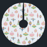 Retro-Ornamente | Modernes Poly aus dem Mittelalte Polyester Weihnachtsbaumdecke<br><div class="desc">Atomzeitalter Retro-Ornamente | Mittelalterliche Moderne . Vintage pastellfarbene Weihnachtsschmuck wiederholt Muster . Die passende Schreibwaren und Dekoration sind im Laden erhältlich.</div>