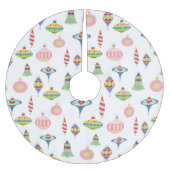 Retro-Ornamente | Modernes Poly aus dem Mittelalte Polyester Weihnachtsbaumdecke (Vorderseite)