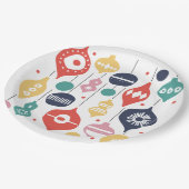 Retro-Ornamente Pappteller (Schrägansicht)