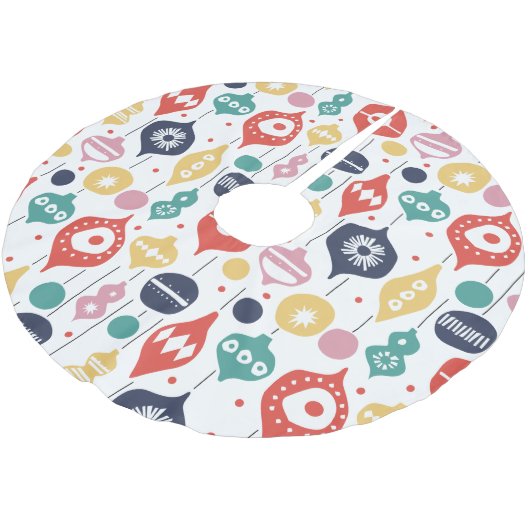 Retro-Ornamente Polyester Weihnachtsbaumdecke (Schrägansicht)