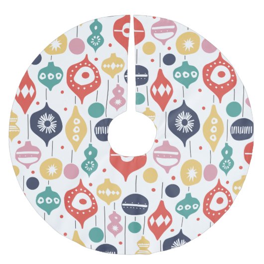 Retro-Ornamente Polyester Weihnachtsbaumdecke (Vorderseite)