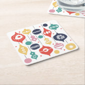 Retro-Ornamente Rechteckiger Pappuntersetzer (angewinkelt)