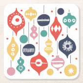 Retro-Ornamente Rechteckiger Pappuntersetzer (Vorderseite)