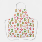 Retro Ornamente - Rosa Grün Gold Weihnachten Schürze (Vorderseite)