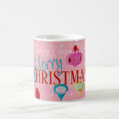 Retro Ornamente Rosa Weihnachtsschmuck Kaffeetasse (Mittel)
