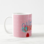 Retro Ornamente Rosa Weihnachtsschmuck Kaffeetasse (Links)